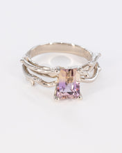 Load image into Gallery viewer, *MADE TO ORDER* “Wicket" Ametrine Emerald Cut Set In Hand-Fabricated 14kt White Gold Branch Ring