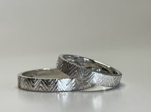 Load image into Gallery viewer, Concentric Triangle 4mm Hand Engraved Band in Sterling Silver