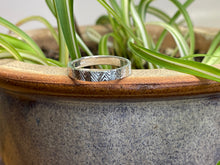 Load image into Gallery viewer, Concentric Triangle 4mm Hand Engraved Band in Sterling Silver