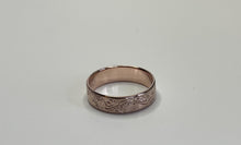 Load image into Gallery viewer, *MADE TO ORDER* “Rose Rose" Hand fabricated and Hand engraved 5mm Band With Matte Finish