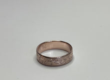 Load image into Gallery viewer, *MADE TO ORDER* “Rose Rose" Hand fabricated and Hand engraved 5mm Band With Matte Finish