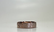 Load image into Gallery viewer, *MADE TO ORDER* “Rose Rose" Hand fabricated and Hand engraved 5mm Band With Matte Finish