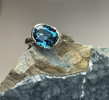 Load image into Gallery viewer, "Suna" 14kt Ring With London Blue Topaz