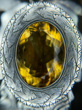 Load image into Gallery viewer, Unity Faces Pendant With Hand-Engraving and 20.86ct Natural Oval Cut Citrine