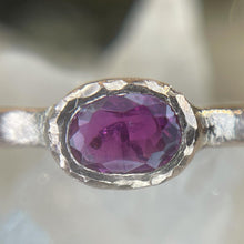 Load image into Gallery viewer, *MADE TO ORDER* Rustic Texture 14kt Rose Gold Bezel Stackable Ring With Oval Cut Stone