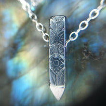 Load image into Gallery viewer, *MADE TO ORDER*Hand-Engraved Oxidized Sterling Silver Pendant on 20” chain
