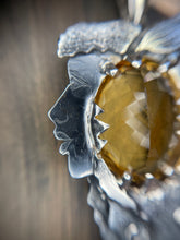 Load image into Gallery viewer, Unity Faces Pendant With Hand-Engraving and 20.86ct Natural Oval Cut Citrine