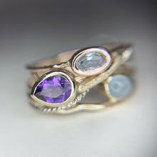 Load image into Gallery viewer, *MADE TO ORDER* "Brianna" Contemporary Tri-tone 14kt Gold & Gemstone Fashion Ring