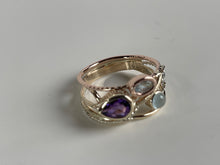 Load image into Gallery viewer, *MADE TO ORDER* "Brianna" Contemporary Tri-tone 14kt Gold & Gemstone Fashion Ring