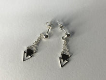 Load image into Gallery viewer, *MADE TO ORDER*Handmade Sterling Silver Double Triangle Dangling Post Earrings With Friction Backs