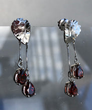 Load image into Gallery viewer, *MADE TO ORDER* “Bleeding Hearts” 14kt white gold & garnet Earrings