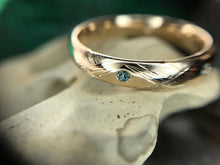 Load image into Gallery viewer, *MADE TO ORDER* Multi-Textured 4mm 14kt Yellow Gold Band With Hand-Engraving & Gemstones