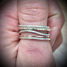 Load image into Gallery viewer, *MADE TO ORDER*Hammered 10k Green Gold Stackable Band