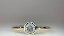 Load image into Gallery viewer, *MADE TO ORDER* .30 carat Round Cut Ethereal Grey Diamond in Low Profile Bezel 14kt Yellow Gold