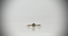 Load image into Gallery viewer, *MADE TO ORDER* .30 carat Round Cut Ethereal Grey Diamond in Low Profile Bezel 14kt Yellow Gold
