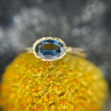 Load image into Gallery viewer, *MADE TO ORDER* Rustic Texture 14kt Rose Gold Bezel Stackable Ring With Oval Cut Stone