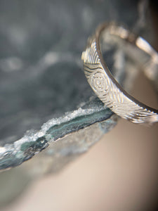 “Ripple & Converge” Sterling Silver Hand Engraved Band