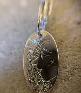 Sterling Silver Hand Engraved Star Child Pendant