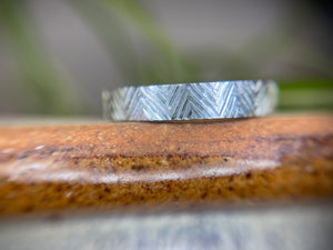Concentric Triangle 4mm Hand Engraved Band in Sterling Silver