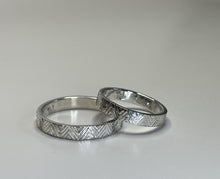 Load image into Gallery viewer, Concentric Triangle 4mm Hand Engraved Band in Sterling Silver