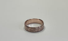 Load image into Gallery viewer, &quot;Rose Rose&quot; Hand fabricated and Hand engraved 5mm Band With Matte Finish