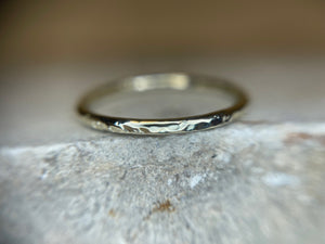 *MADE TO ORDER*Hammered 10k Green Gold Stackable Band