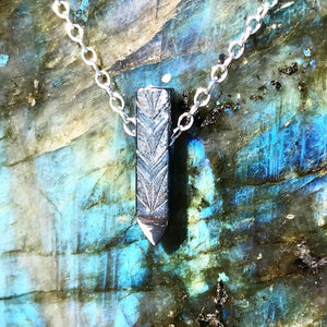 *MADE TO ORDER*Hand-Engraved Oxidized Sterling Silver Pendant on 20” chain