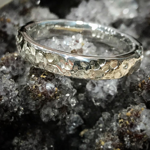 *MADE TO ORDER* Hammered Texture Sterling Silver Heavyweight Band