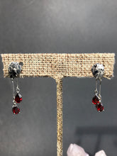 Load image into Gallery viewer, *MADE TO ORDER* “Bleeding Hearts” 14kt white gold &amp; garnet Earrings