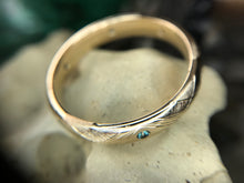 Load image into Gallery viewer, *MADE TO ORDER* Multi-Textured 4mm 14kt Yellow Gold Band With Hand-Engraving &amp; Gemstones