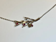 Load image into Gallery viewer, &quot;Berry Branch&quot; 14kt White Gold &amp; Ruby Necklace