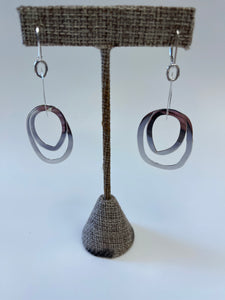 *MADE TO ORDER*”Marquess" Hand Fabricated Sterling Silver Freeform Circle Earrings