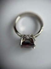 Load image into Gallery viewer, *MADE TO ORDER* Oneiza" 14kt White Gold, Diamond, &amp; Garnet Ring