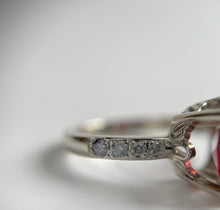 Load image into Gallery viewer, *MADE TO ORDER* Oneiza" 14kt White Gold, Diamond, &amp; Garnet Ring