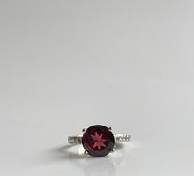 Load image into Gallery viewer, *MADE TO ORDER* Oneiza" 14kt White Gold, Diamond, &amp; Garnet Ring
