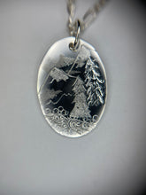 Load image into Gallery viewer, Sterling Silver Landscape Hand Engraved Pendant