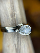 Load image into Gallery viewer, &quot;Ikigai&quot; .46 I color I1 Pear Cut Diamond Bezel in 14kt White Gold Ring