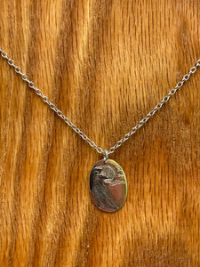 *MADE TO ORDER* »In The Hazy Milk of Twilight » Sterling Silver Hand-engraved Raven & Moon Pendant