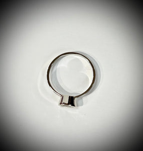 "Ikigai" .46 I color I1 Pear Cut Diamond Bezel in 14kt White Gold Ring
