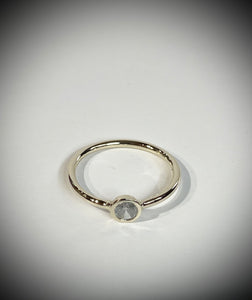 *MADE TO ORDER* .30 carat Round Cut Ethereal Grey Diamond in Low Profile Bezel 14kt Yellow Gold